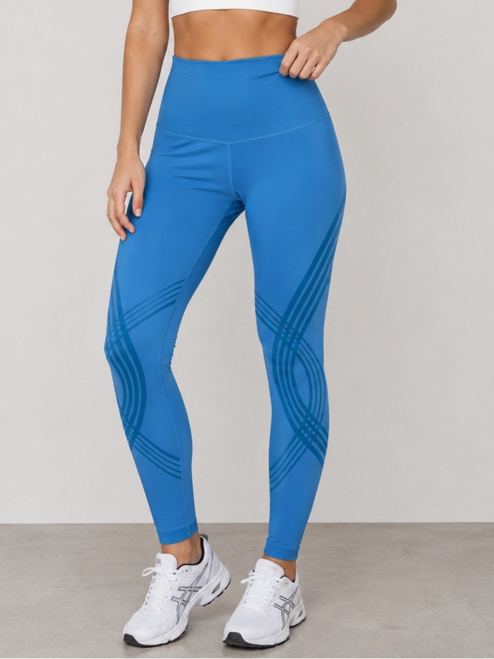 FANKA Body Sculpt Blue Leggings bodysculpt yoga pants size Xsmall Reversable
